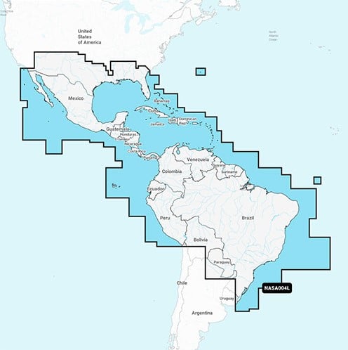 Navionics MSD/NAV+ Large SA004L Mexico, Caribbean to Brazil