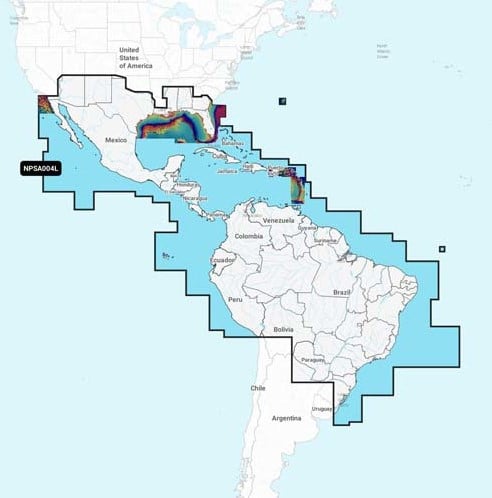 Navionics MSD/Platinum+ Large NPSA004L Mexico, Caribbean to Brazil
