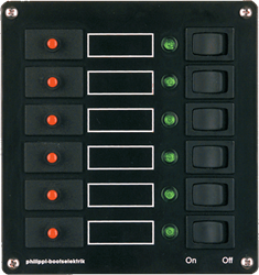 PHILIPPI STV 106 schakelpaneel 6-voudig - automatische zekeringen