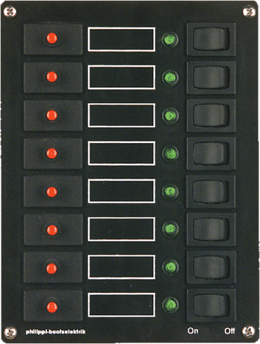 PHILIPPI STV 108 schakelpaneel 8-voudig - automatische zekeringen
