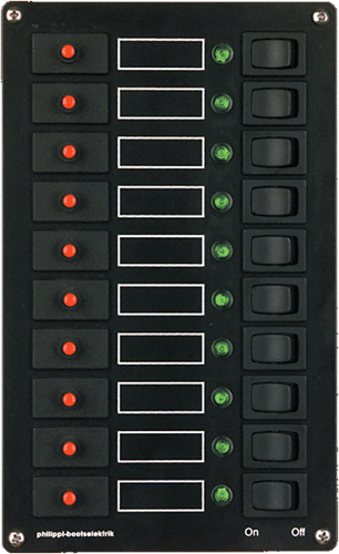 PHILIPPI STV 10 schakelpaneel 10-voudig - automatische zekeringen
