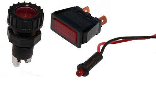 Boat Vision  Large round indicator 12 Volt/red