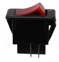 Tuimelschakelaar - Rechthoekig - 16A - 12-24V - On/Off - Rood