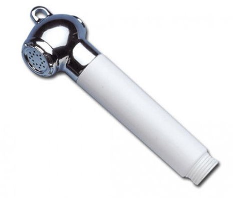 Barka Handdouche wit - 1/2 aansluiting - uit knop - chroom