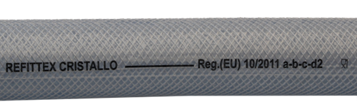 Gewapende PVC slang - transparant - inw. 8 x uitw. 14 mm