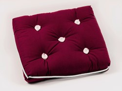 Kapok Kussen - enkel - bordeaux rood - 45 x 35 x 3 cm