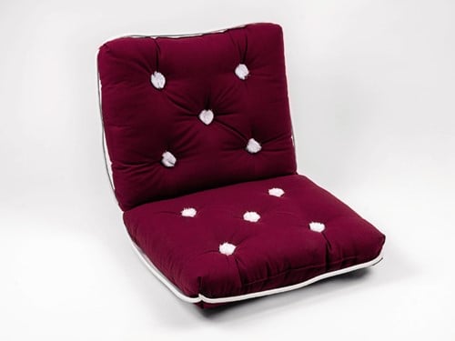 Kapok Kussen - dubbel - bordeaux rood - 70 x 45 x 3 cm