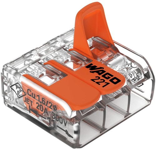 Wago compact 221 Lasklem - 0,08 - 4,0 mm2 - 3 voudig per 5