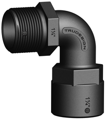 TruDesign verbinder binnen- en buitendraad 90°  -  1¼ bi x 1¼ bu - zwart