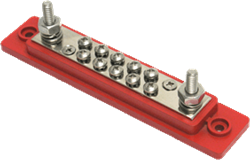 Stroom verdeelstrip - 10-voudig - Rood