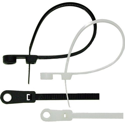 PGK Kabelbinders met gat om op te schroeven 220 x 4,3 mm - wit -20 stuks
