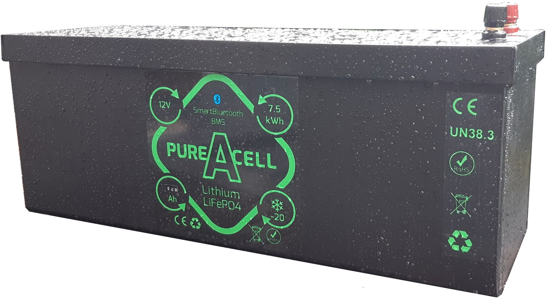 PureAcell® LiFePO4 12v 560Ah / 7.4kWh Lithium accu George Kniest
