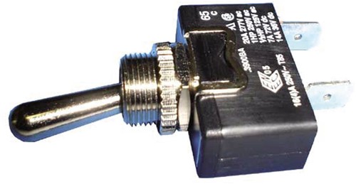 Tuimelschakelaar on-off - chroom - max 10A - diameter 12 mm