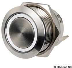 Osculati Platte RVS Schakelaar - Terugverend ( Aan) /Uit - 12/24V - 20A - Wit
