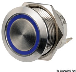 Osculati Platte RVS Schakelaar - Aan/Uit - 12/24V - 20A - Blauw