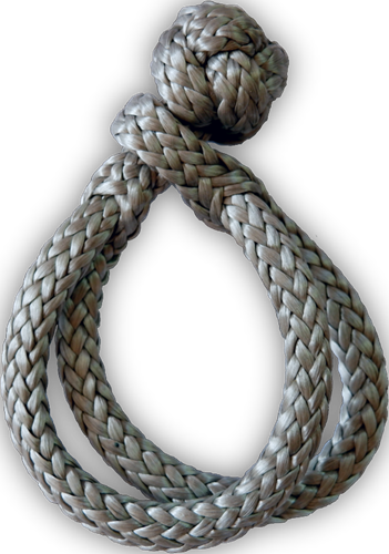 Dyneema Softshackle met Dubbele Lus 4 mm - maat M - 7,5 cm
