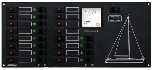 Philippi STV312/4 paneel  zeilboot - 12-voudig - 330 x 145 - 12/24V