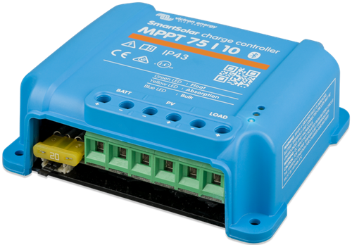 SmartSolar charge controller MPPT 75/10 (right)