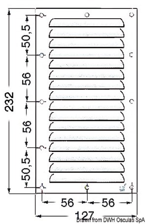 Osculati RVS Ventilatierooster 116x232mm