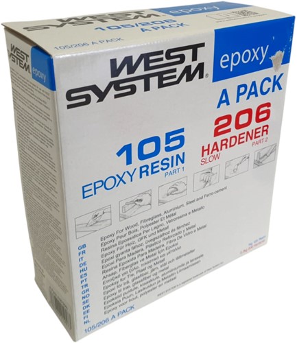 West System Epoxy 206A - 1,2 kg - set van hars en harder - 206 Langzame verharder