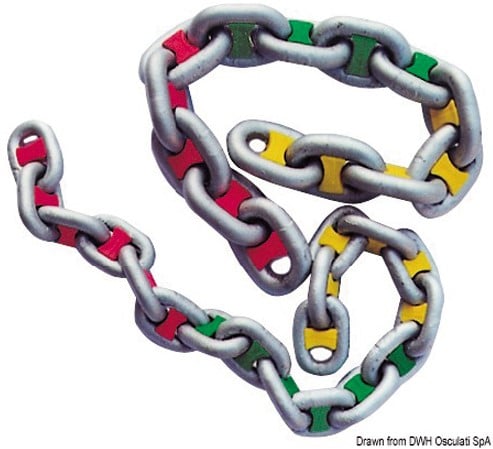 Osculati Chain Rainbow - 6 mm - WIT - 14 stuks kettingmarkering
