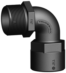TruDesign verbinder binnen- en buitendraad 90°  - 1½ bi x 1½ bu - zwart