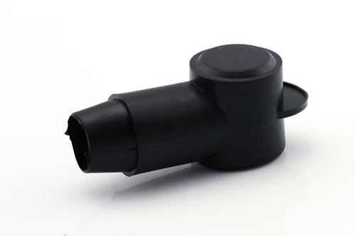 Beschermkap voor accupool - rond - zwart - 35 mm²
