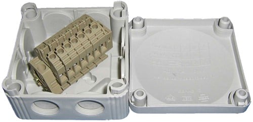 Lasdoos met rijgklemmen - 88 x 88 x 51 mm