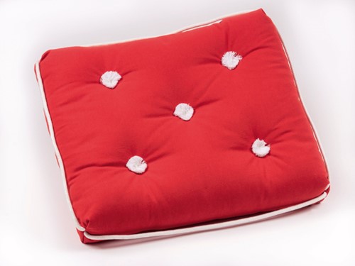 Kapok Kussen - enkel - rood - 45 x 35 x 3 cm