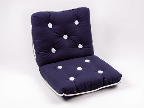 Kapok Kussen - dubbel - blauw - 70 x 45 x 3 cm