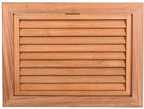 Teak Uitneembaar ventilatierooster met frame - 39,7 x 29,7 cm