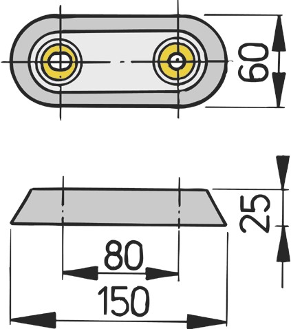 VETUS Anode Type 15 - zink - zout/brak water