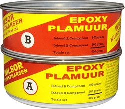 Wilsor Epoxy plamuurset - wit - 400gr (180+220gr)