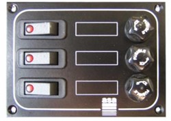 ASA Schakelpaneel 3 schakelaars - Zwart - Aluminium - 12/24V