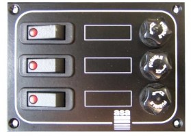 ASA Schakelpaneel 3 schakelaars - Zwart - Aluminium - 12/24V