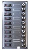 ASA Schakelpaneel 10 schakelaars - Zwart - Aluminium - 12/24V