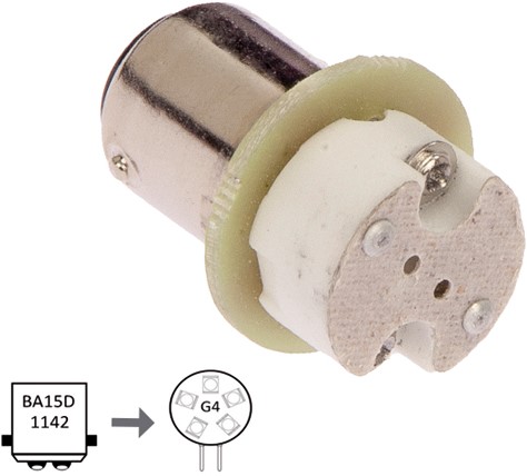 NauticLED  Adaptor Ba15D to G4
