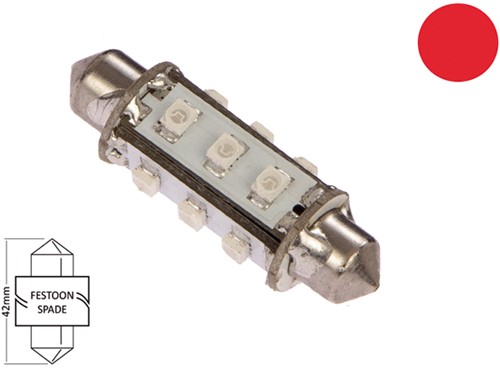 F42NAVI12RD FESTOON 42 10-30VDC 1.2W/10W