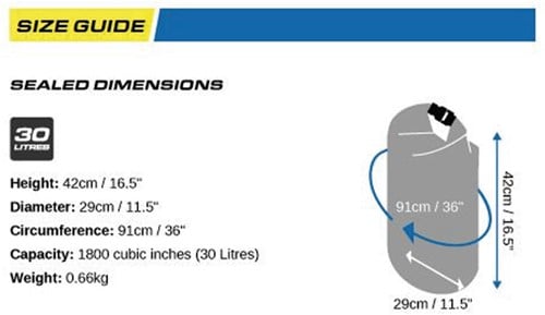 Overboard Dry tube waterdichte tas - 30 ltr - geel