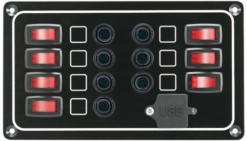 AAA Schakelpaneel 7 schakelaars + USB aansluiting