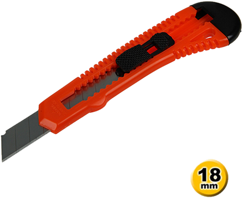 Afbreekmes kunststof oranje breed 18mm