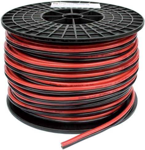 Verlichtingskabel zwart/rood 2x0.75 mm