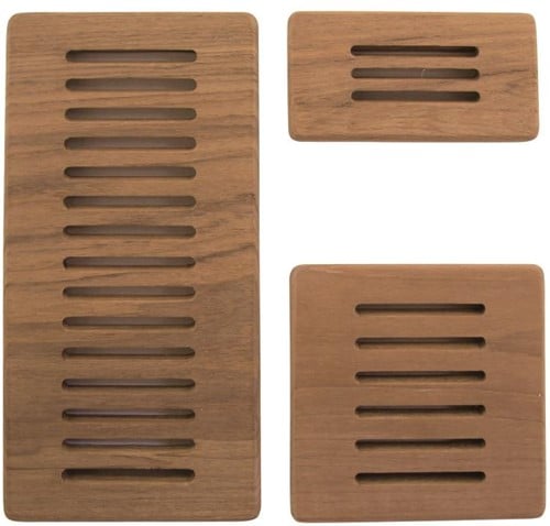 Teak Ventilatierooster voor o.a. koelkast - 12,5 x 6,5 cm