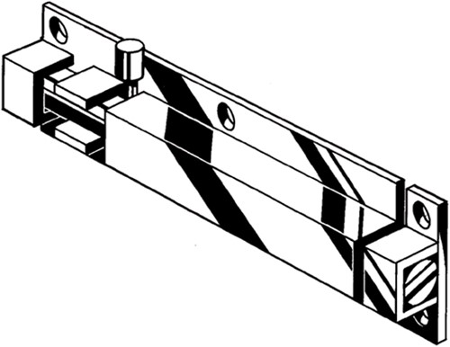 Schuifgrendel  Messing - 51x25 mm