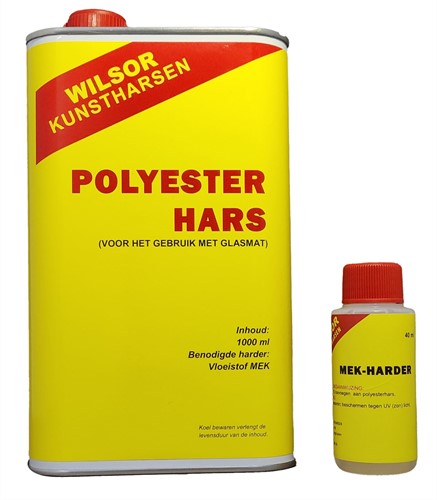 Wilsor Polyesterhars - 1liter + MEK harder 40ml