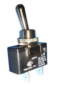 Tuimelschakelaar on-off - chroom - max 10A - diameter 12 mm