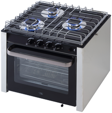 Allpa kooktoestel met oven - 3 pitten - glasplaat