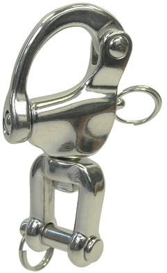 Boat Vision RVS A4 snapsluiting (snapshackle) met wartel en schroefpen - 70 x 12 x 12 mm