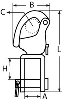 Boat Vision RVS A4 snapsluiting (snapshackle) met wartel en schroefpen - 70 x 12 x 12 mm-2