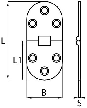 Boat Vision Tafelbladscharnier 80 x 30 x 2 mm./A4-316-2